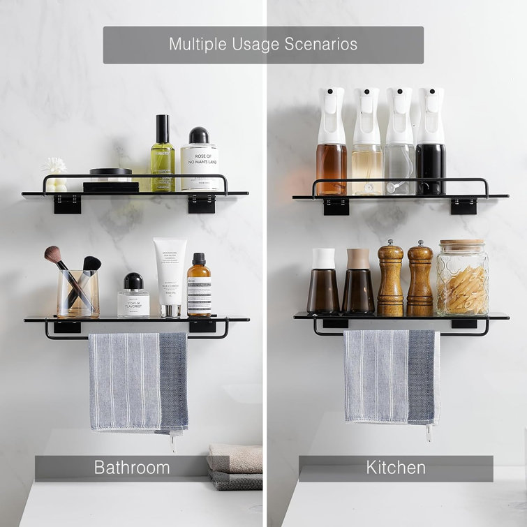 Wall mounted discount shelf with rail